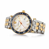 Buy Shop Versace Greca Sport Quartz White Dial Two Tone Steel Strap Watch For Men - VEZ300521 USA Online