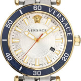 Buy Shop Versace Greca Sport Quartz White Dial Two Tone Steel Strap Watch For Men - VEZ300521 USA Online
