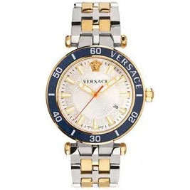 Buy Shop Versace Greca Sport Quartz White Dial Two Tone Steel Strap Watch For Men - VEZ300521 USA Online