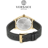 Buy Shop Versace Greca Time Quartz Black Dial Brown Leather Strap Watch For Men - VE3K00222 USA Online