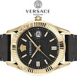 Buy Shop Versace Greca Time Quartz Black Dial Brown Leather Strap Watch For Men - VE3K00222 USA Online