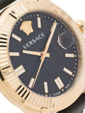 Buy Shop Versace Greca Time Quartz Black Dial Brown Leather Strap Watch For Men - VE3K00222 USA Online