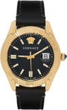Buy Shop Versace Greca Time Quartz Black Dial Brown Leather Strap Watch For Men - VE3K00222 USA Online