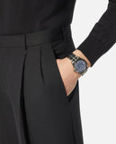 Buy Shop Versace Greca Time Quartz Black Dial Grey Steel Strap Watch for Men - VE3K00622 USA Online