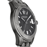 Buy Shop Versace Greca Time Quartz Black Dial Grey Steel Strap Watch for Men - VE3K00622 USA Online