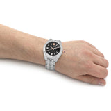 Buy Shop Versace Greca Time Quartz Black Dial Silver Steel Strap Watch For Men - VE3K00322 USA Online