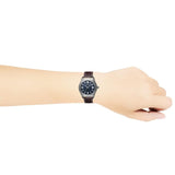 Buy Shop Versace Greca Time Quartz Blue Dial Brown Leather Strap Watch For Men - VE3K00122 USA Online