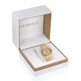 Buy Shop Versace Greca Time Quartz Gold Dial Gold Steel Strap Watch For Men - VE3K00522 USA Online