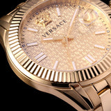Buy Shop Versace Greca Time Quartz Gold Dial Gold Steel Strap Watch For Men - VE3K00522 USA Online
