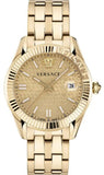 Buy Shop Versace Greca Time Quartz Gold Dial Gold Steel Strap Watch For Men - VE3K00522 USA Online