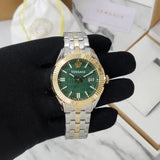 Buy Shop Versace Greca Time Quartz Green Dial Two Tone Steel Strap Watch For Men - VE3K00422 USA Online