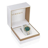 Buy Shop Versace Greca Time Quartz Green Dial Two Tone Steel Strap Watch For Men - VE3K00422 USA Online