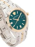 Buy Shop Versace Greca Time Quartz Green Dial Two Tone Steel Strap Watch For Men - VE3K00422 USA Online