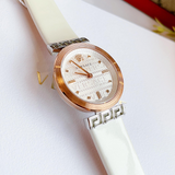 Buy Shop Versace Greca White Dial White Leather Strap Watch for Women - VELW00120 USA Online