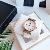 Buy Shop Versace Greca White Dial White Leather Strap Watch for Women - VELW00120 USA Online