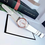 Buy Shop Versace Greca White Dial White Leather Strap Watch for Women - VELW00120 USA Online