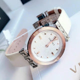 Buy Shop Versace Greca White Dial White Leather Strap Watch for Women - VELW00120 USA Online