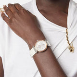 Buy Shop Versace Greca White Dial White Leather Strap Watch for Women - VELW00120 USA Online