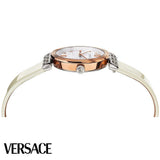 Buy Shop Versace Greca White Dial White Leather Strap Watch for Women - VELW00120 USA Online