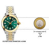 Buy Shop Versace Hellenium Green Dial Two Tone Steel Strap Watch for Men - VEVK00620 USA Online