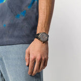 Buy Shop Versace Hellenyium Analog Black Dial Black Steel Strap Watch For Men - VEVK00320 USA Online