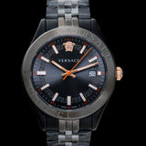 Buy Shop Versace Hellenyium Analog Black Dial Black Steel Strap Watch For Men - VEVK00320 USA Online
