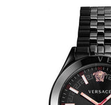 Buy Shop Versace Hellenyium Analog Black Dial Black Steel Strap Watch For Men - VEVK00320 USA Online