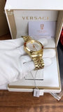 Buy Shop Versace Hellenyium Analog White Dial Gold Steel Strap Watch for Men - VEVK00720 USA Online