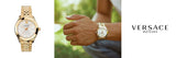 Buy Shop Versace Hellenyium Analog White Dial Gold Steel Strap Watch for Men - VEVK00720 USA Online