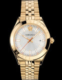 Buy Shop Versace Hellenyium Analog White Dial Gold Steel Strap Watch for Men - VEVK00720 USA Online