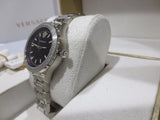 Buy Shop Versace Hellenyium Black Dial Silver Steel Strap Watch for Women - V12020015 USA Online