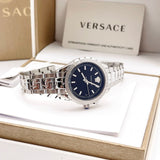 Buy Shop Versace Hellenyium Black Dial Silver Steel Strap Watch for Women - V12020015 USA Online