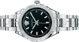 Buy Shop Versace Hellenyium Black Dial Silver Steel Strap Watch for Women - V12020015 USA Online