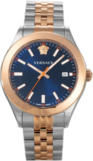 Buy Shop Versace Hellenyium Blue Dial Two Tone Steel Strap Watch for Men - VEVK01424 USA Online