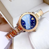 Buy Shop Versace Hellenyium Blue Dial Two Tone Steel Strap Watch for Women - V12060017 USA Online