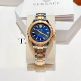 Buy Shop Versace Hellenyium Blue Dial Two Tone Steel Strap Watch for Women - V12060017 USA Online
