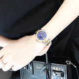 Buy Shop Versace Hellenyium Blue Dial Two Tone Steel Strap Watch for Women - V12060017 USA Online
