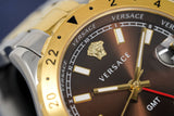 Buy Shop Versace Hellenyium Brown Dial Two Tone Steel Strap Watch for Women - V12040015 USA Online