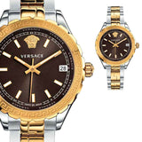 Buy Shop Versace Hellenyium Brown Dial Two Tone Steel Strap Watch for Women - V12040015 USA Online