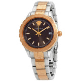 Buy Shop Versace Hellenyium Brown Dial Two Tone Steel Strap Watch for Women - V12040015 USA Online