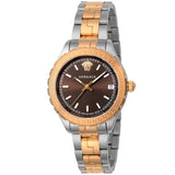 Buy Shop Versace Hellenyium Brown Dial Two Tone Steel Strap Watch for Women - V12040015 USA Online