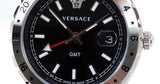 Buy Shop Versace Hellenyium GMT Black Dial Silver Steel Strap Watch for Men - V11020015 USA Online