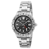 Buy Shop Versace Hellenyium GMT Black Dial Silver Steel Strap Watch for Men - V11020015 USA Online
