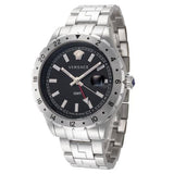 Buy Shop Versace Hellenyium GMT Black Dial Silver Steel Strap Watch for Men - V11020015 USA Online