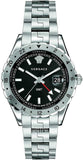 Buy Shop Versace Hellenyium GMT Black Dial Silver Steel Strap Watch for Men - V11020015 USA Online