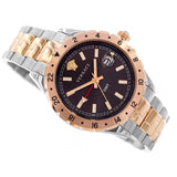 Buy Shop Versace Hellenyium GMT Black Dial Two Tone Steel Strap Watch for Men - V11040015 USA Online