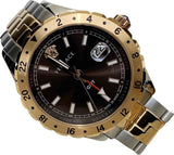 Buy Shop Versace Hellenyium GMT Black Dial Two Tone Steel Strap Watch for Men - V11040015 USA Online