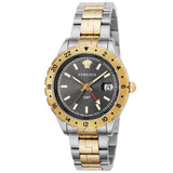 Buy Shop Versace Hellenyium GMT Black Dial Two Tone Steel Strap Watch for Men - V11040015 USA Online