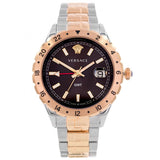 Buy Shop Versace Hellenyium GMT Black Dial Two Tone Steel Strap Watch for Men - V11040015 USA Online