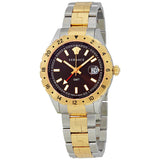 Buy Shop Versace Hellenyium GMT Black Dial Two Tone Steel Strap Watch for Men - V11040015 USA Online